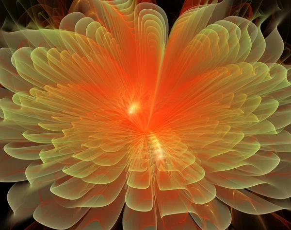 Fundo de ilustração fractal brilhante fantástica bela flor — Fotografia de Stock
