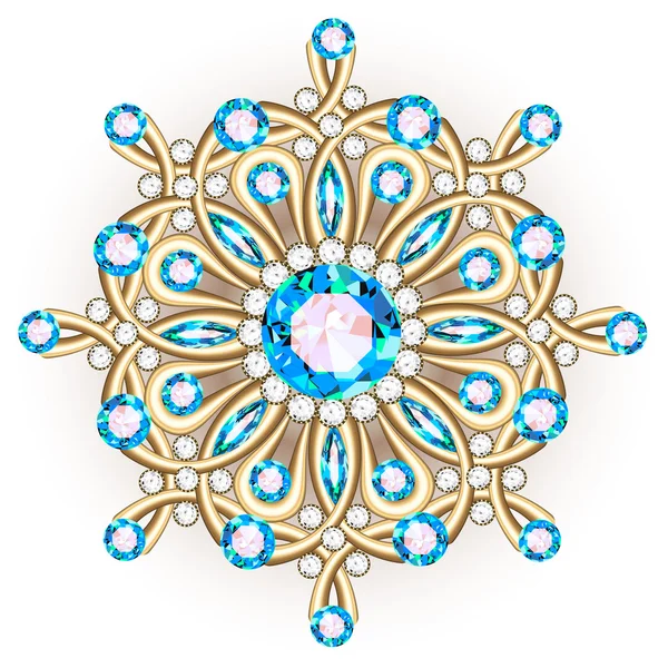 Mandala broche sieraden, ontwerpelement. Tribal etnische floral pat — Stockvector