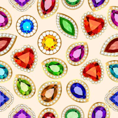 Mücevherlerle klasik, pürüzsüz desenler.