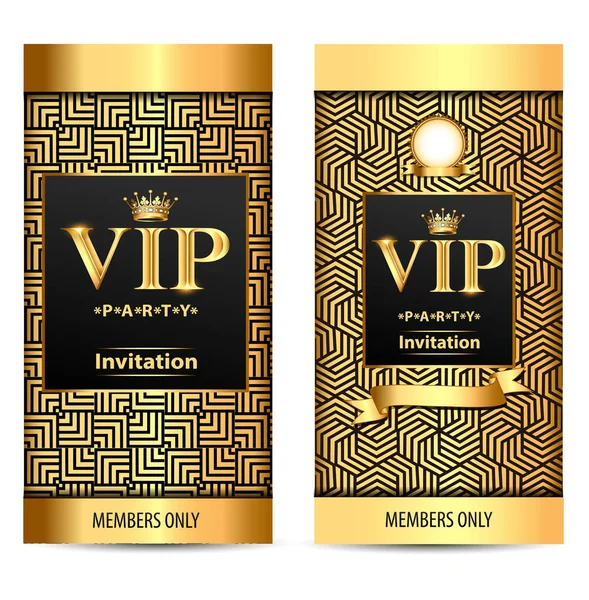 Illustratie Ontwerp Uitnodigingen Voor Vip Party Goud — Stockvector