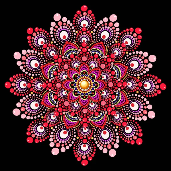 Illustration Einer Mandala Brosche Die Mit Der Technik Der Punktmalerei — Stockvektor