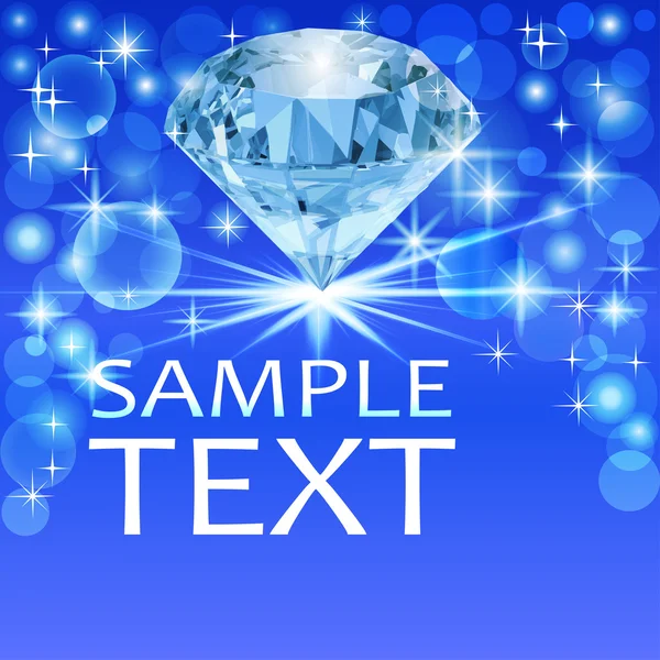 Background with bright shiny diamond and place for text — Stock Vector