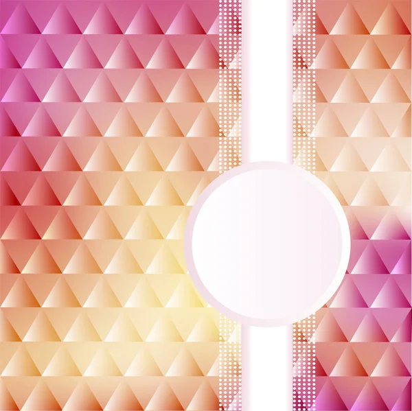 Di sfondo rosa con triangoli e cerchi per il testo — Vettoriale Stock
