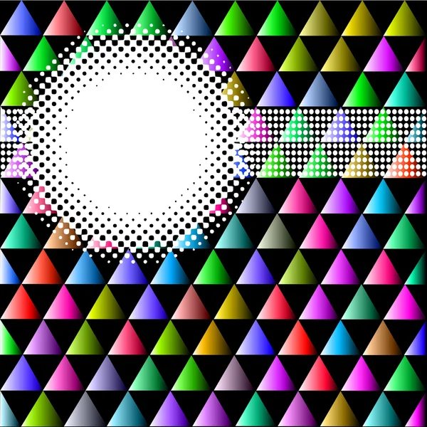 Hintergrund mit farbigen Dreiecken und Kreisen für Text — Stockvektor