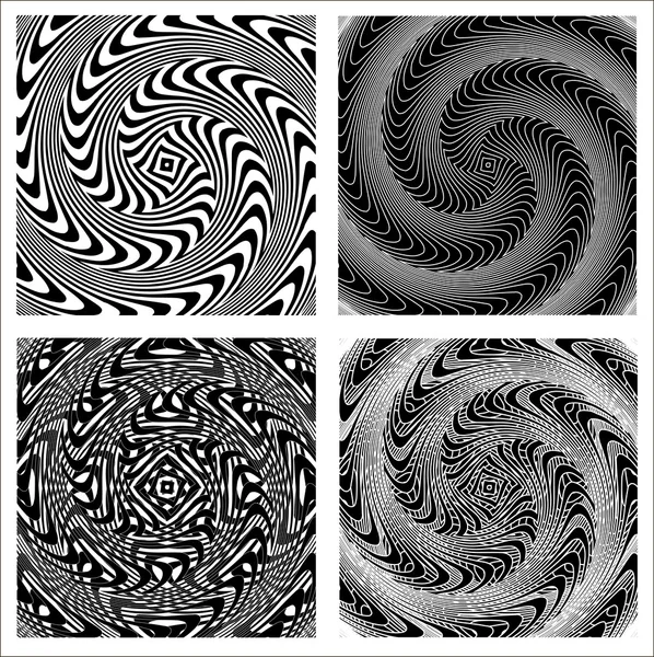 Serie di sfondi illusione in bianco e nero — Vettoriale Stock
