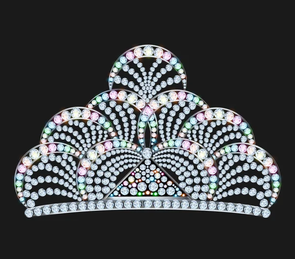 Diadema femenina con brillantes gemas en negro — Archivo Imágenes Vectoriales