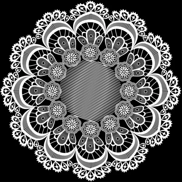 Circulaire patroon met bloemen van kant — Stockvector