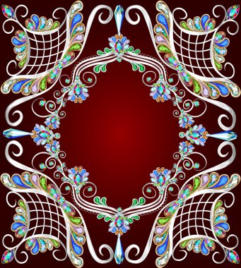  değerli taş gümüş bir desenle arka plan