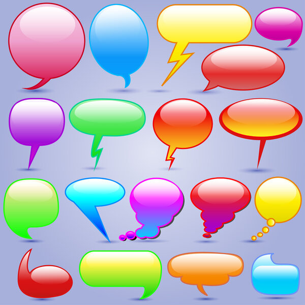  set of colored clouds for text