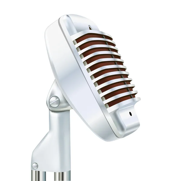 Aluminium mikrofon na białym tle — Wektor stockowy