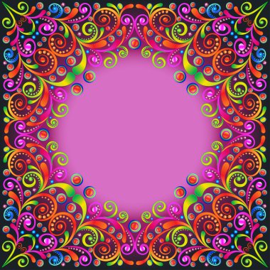  renkli swirls süsler ve değerli st ile arka plan çerçeve