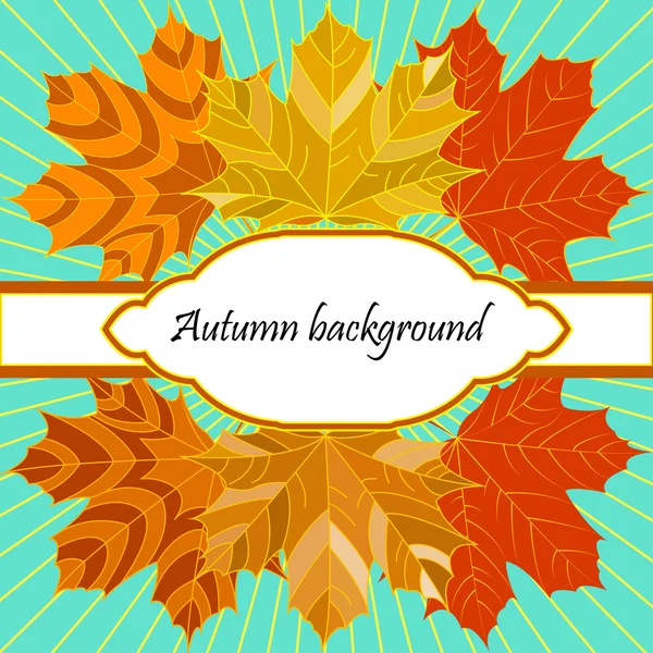 Background with autumn leaves and decorative place for text — Stock Vector