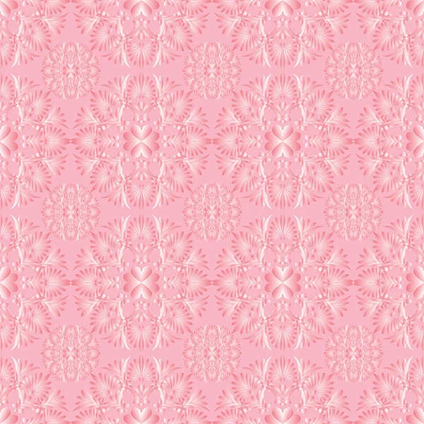 원활한 배경 섬세 한 핑크 식물 패턴 — 스톡 벡터