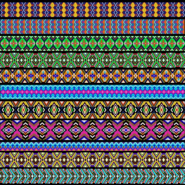  renkli geometrik süs süs şeritler kümesi