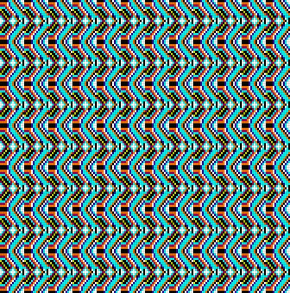 青い波の幾何学的な装飾のシームレス背景 — ストックベクタ