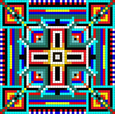  geometrik süs renkli kareler ile sorunsuz Mozaik