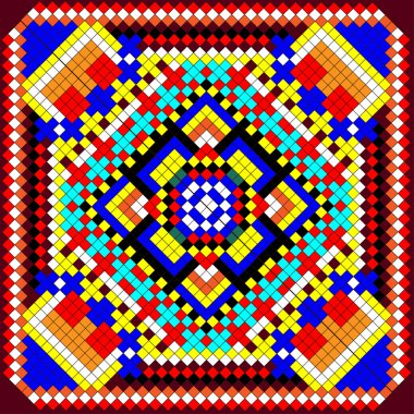 Mozaik arka planını renkli kareler ile geometrik süsleme
