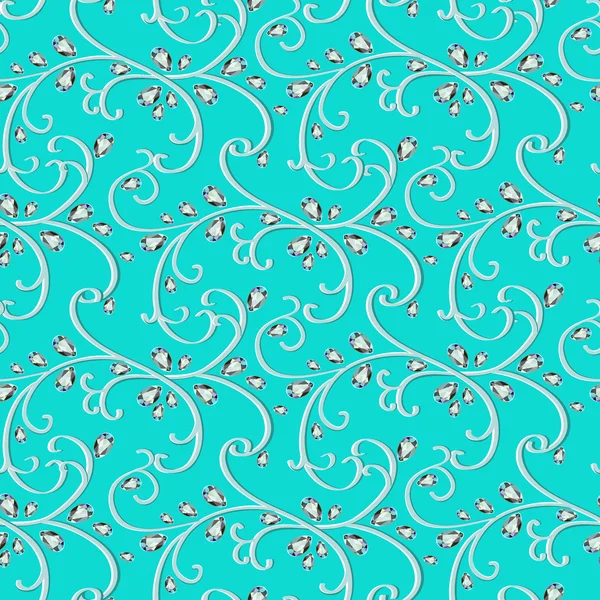 Illustration background seamless gems and  pattern — Stock Vector