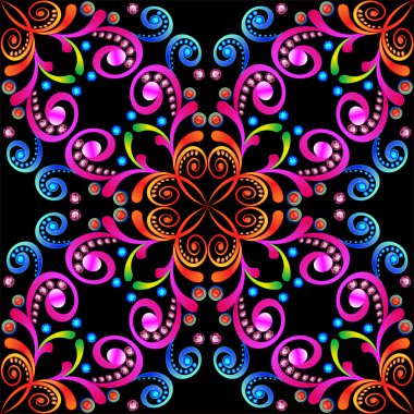 renkli süsler ve değerli taşlar ile arka plan