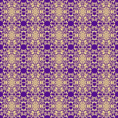 bir mor üzerinde vintage altın süsleme ile sorunsuz arka plan