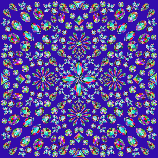 Achtergrond met circulaire ornamenten van edelstenen — Stockvector