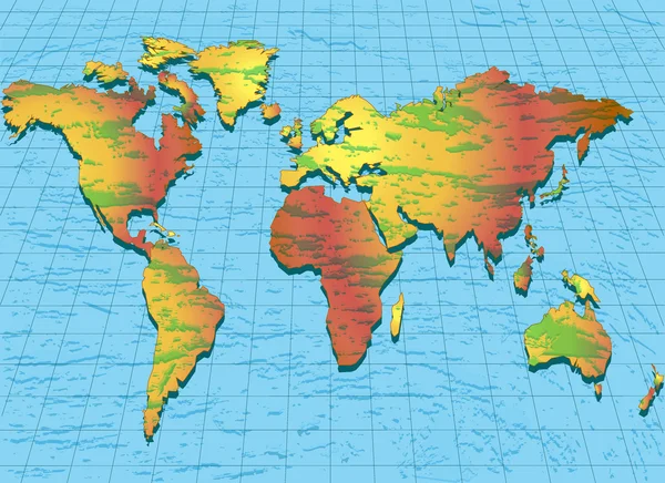 世界地图与凸结构与背景 — 图库矢量图片