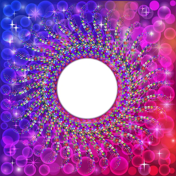 Background frame abstract bright neon mosaic circle — Stock Vector