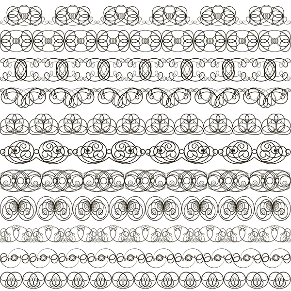 線形のカリグラフィの飾りのセットと背景 — ストックベクタ