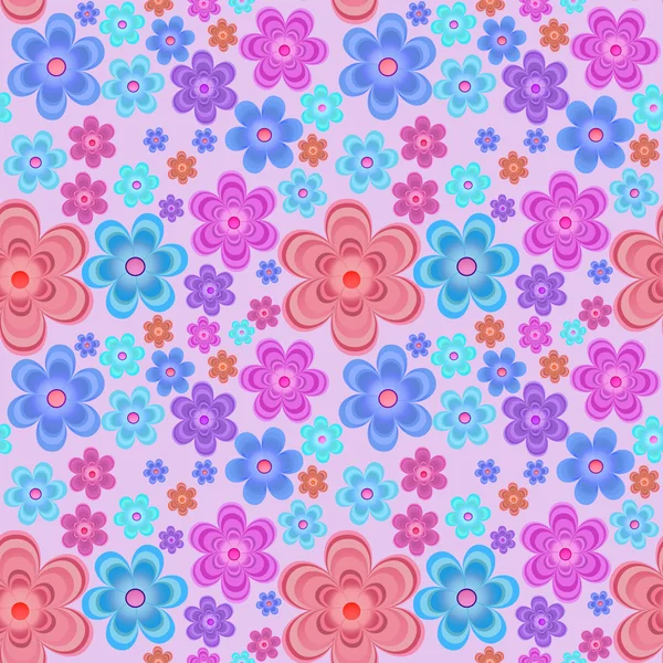 Naadloze roze achtergrond met lichte bloemen — Stockvector