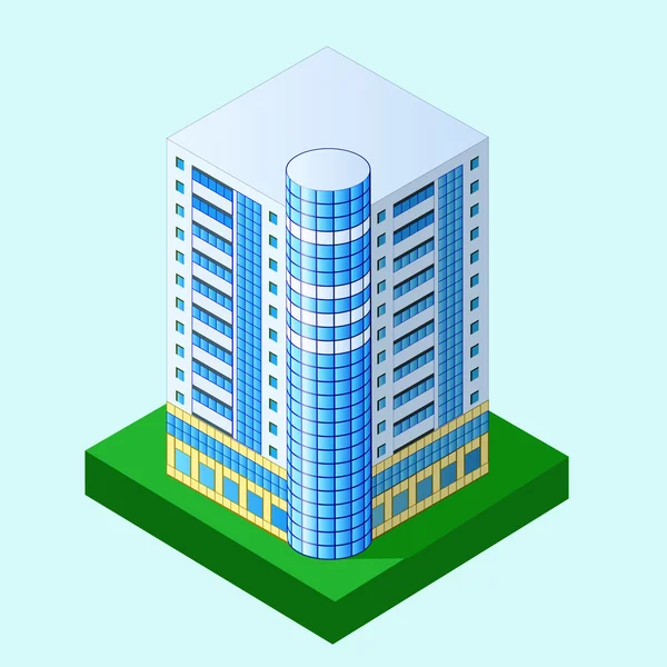 Multi torey building in perspective — Stock Vector