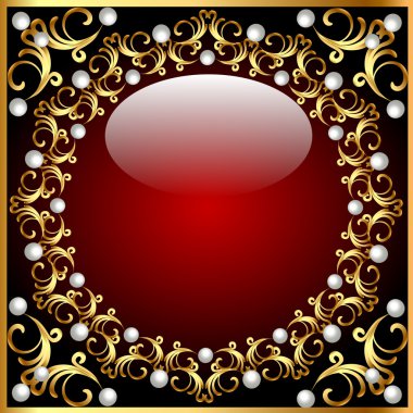 Vintage arka plandan dairesel bir süs İncili