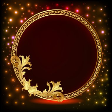 arka plan illüstrasyon çerçeve altın desen ve yıldız