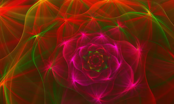 Fractal background with bright flower with bunches of lines on — Stok fotoğraf