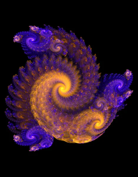 Fractal  volume spiral on a black background — Stockfoto