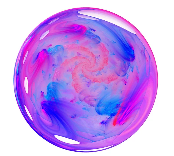Fractal uma bola de vidro com uma espiral — Fotografia de Stock