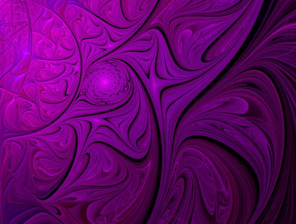Adorno fractal púrpura yarkiys de las olas y espirales — Foto de Stock