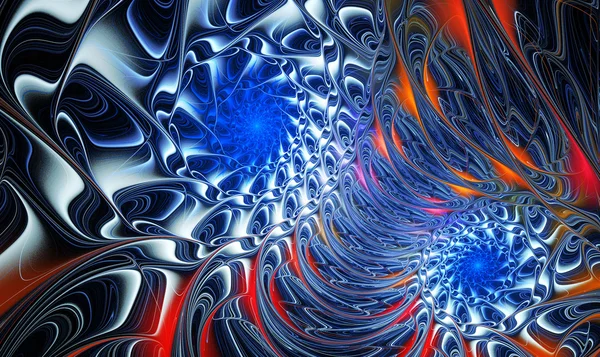 Metal espiral fundo fractal com entrelaçamento — Fotografia de Stock