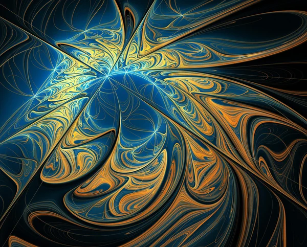 Fraktale glühende Illustration Hintergrund Muster fabelhafte Nacht — Stockfoto