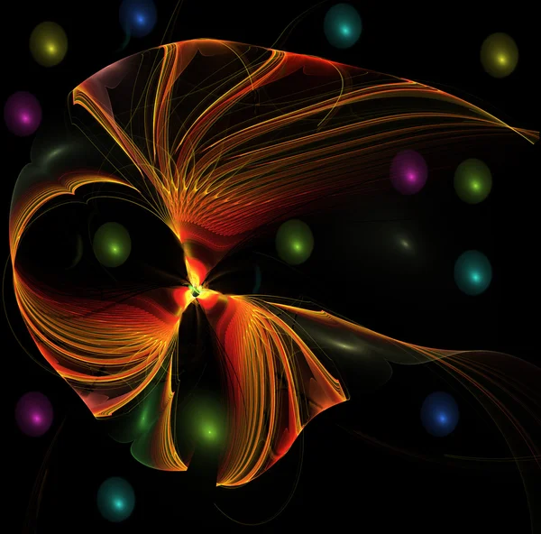 Ilustración fondo fractal colorido espiral oriental cuento — Foto de Stock