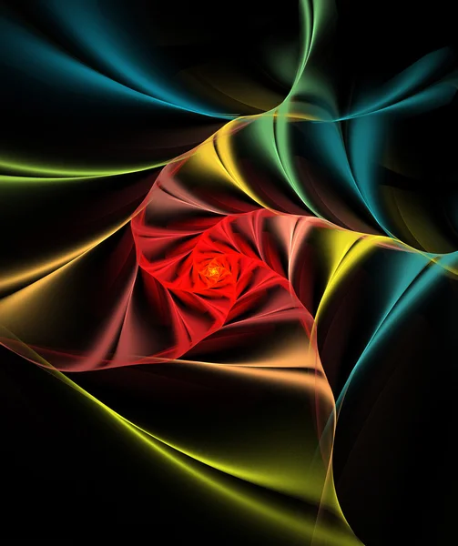 Illustration bakgrund fraktal färgglada spiral satin silk — Stockfoto