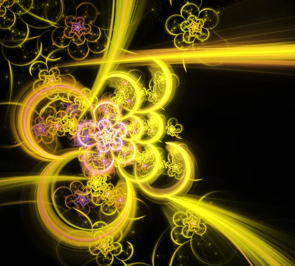 Ilustración joyería fondo fractal con patte dorado brillante — Foto de Stock