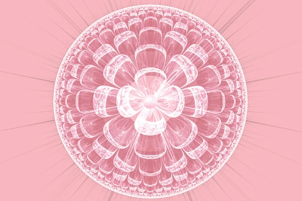 Illustration fractal background with pink lace flower — Stock Photo, Image