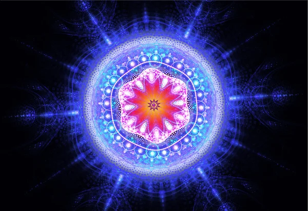Fraktal illustration bakgrund med en servett med spets blomma en — Stockfoto