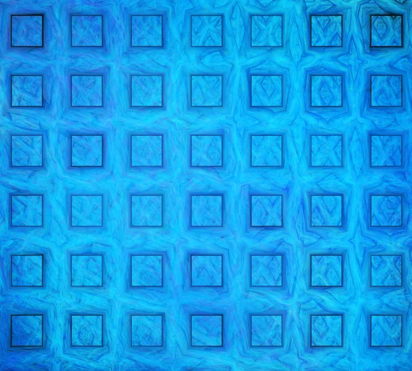 Illustratie abstracte fractal achtergrond met blauwe vierkantjes — Stockfoto