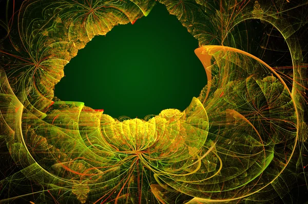 Ілюстрація Абстрактна фрактальна фонова рамка з квітковим патерном — стокове фото