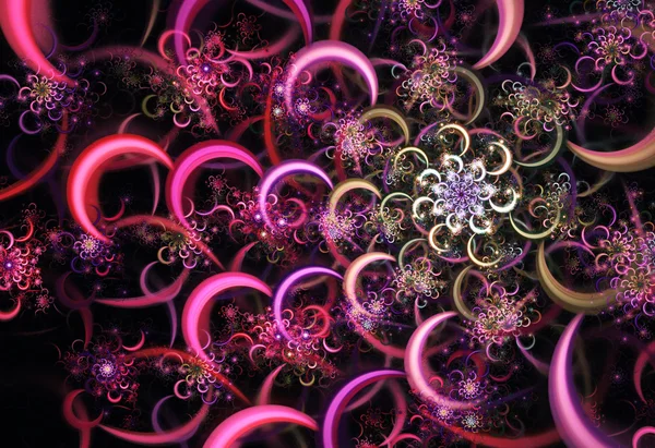 Ilustração Fundo fractal abstrato com um design floral — Fotografia de Stock