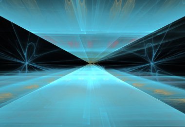 İllüstrasyon soyut mavi teknolojik altyapı ile prospe