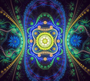 fraktal çiçek dantel ornam ile parlak arka plan resmi