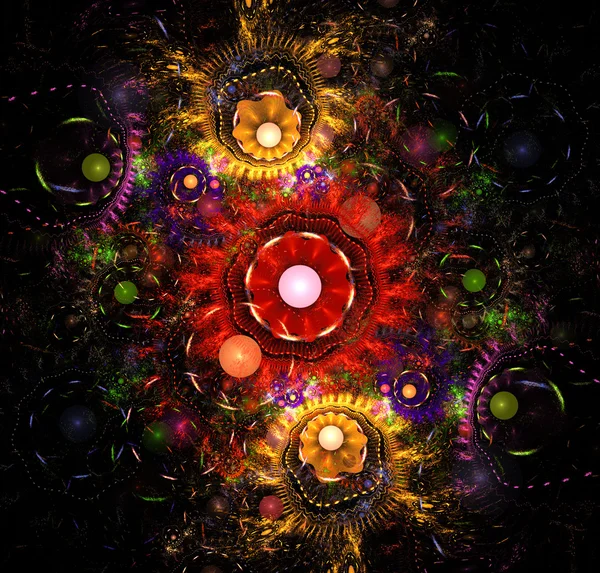 Illustration fond fractal avec un motif et des perles — Photo