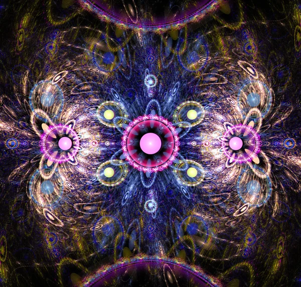 Illustration fond fractal avec un motif et des perles — Photo